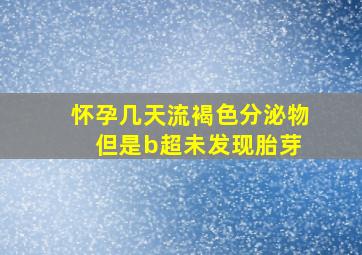 怀孕几天流褐色分泌物 但是b超未发现胎芽